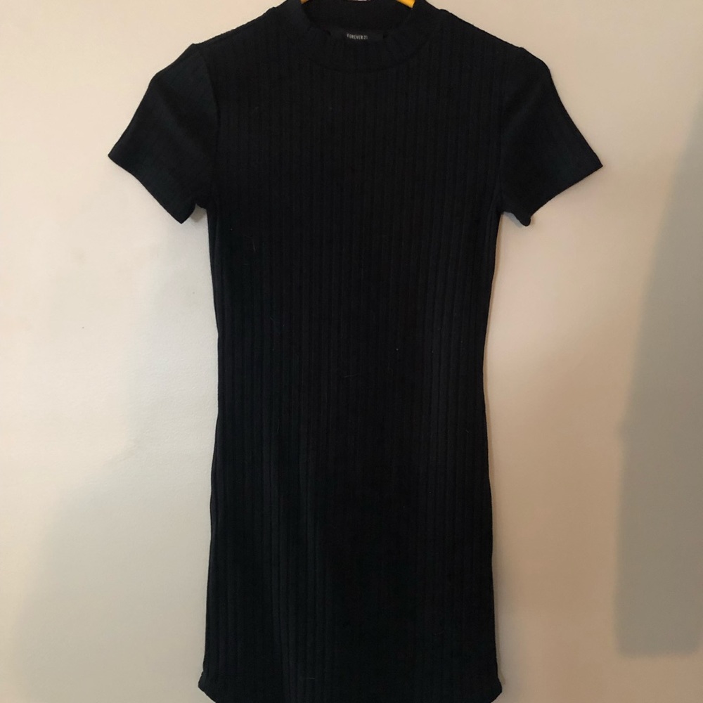 Tight black midi dress